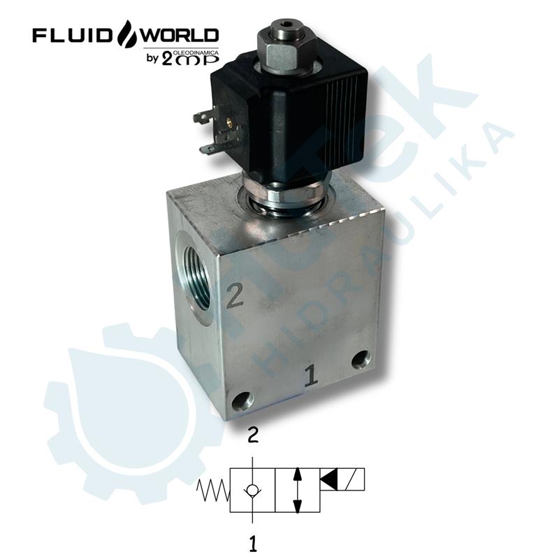 2/2 VENTIL NORMALNO ZATVOREN, 140L/min + BLOK 3/4