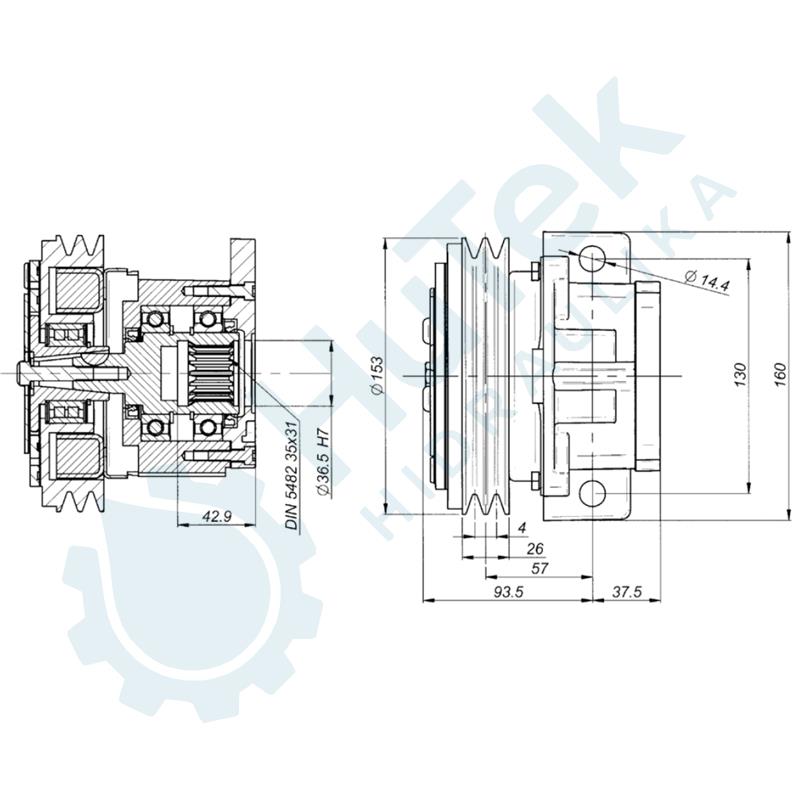 ELEKTROMAGNETNA SPOJKA 14KG ZA PUMPE GR.2 I GR.3