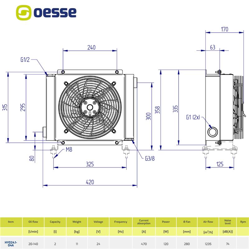 HLADNJAK ULJA 30-150 L/min 