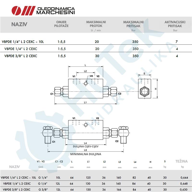 BLOKIRNI VENTIL DUPLI G3/8