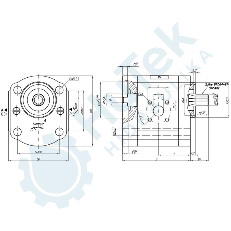 ZUPČASTA PUMPA DEUTZ TORPEDO 9T ZA SPAJANJE PREDNJA