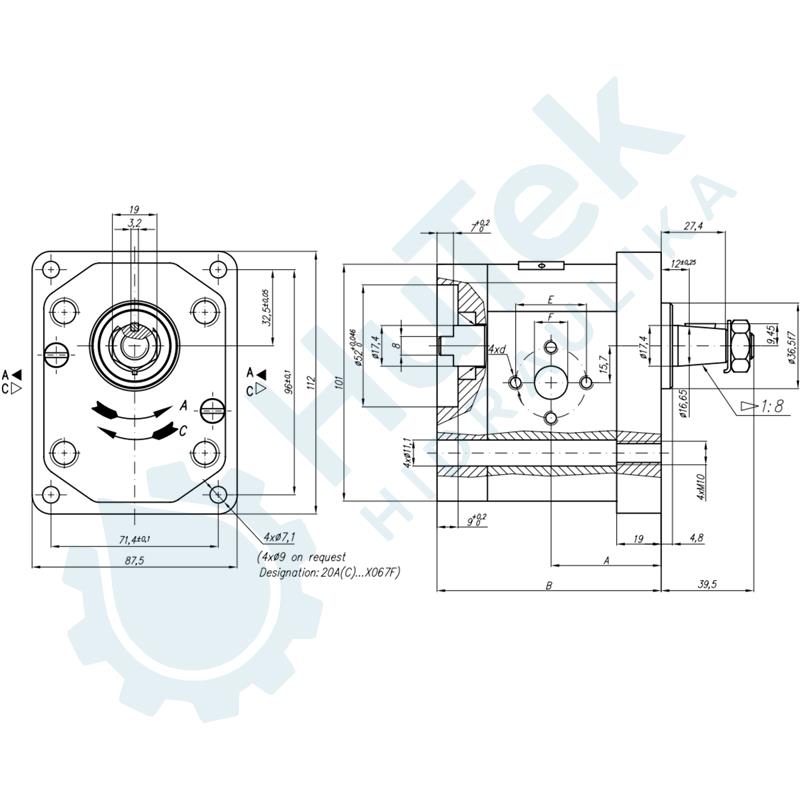 ZUPČASTA PUMPA GR.2 EU PREDNJA PUMPA ZA SPAJANJE