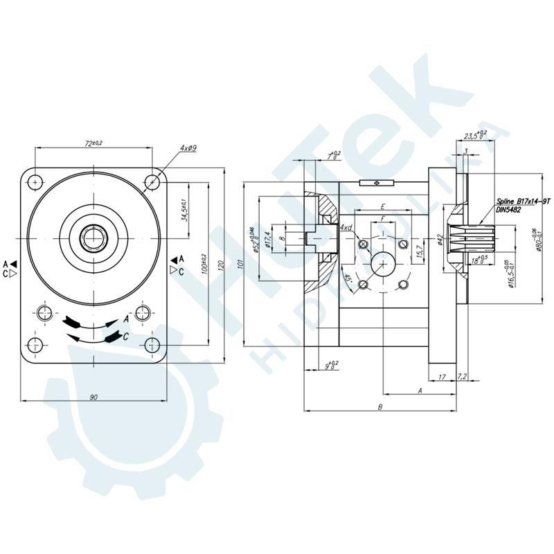ZUPČASTA PUMPA BOSCH 9T ZA SPAJANJE PREDNJA