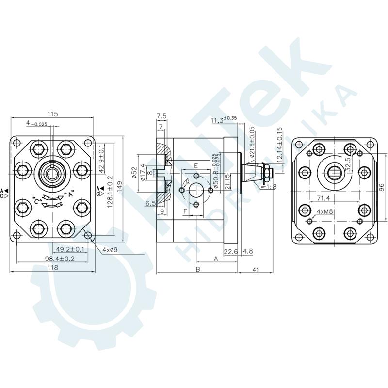 ZUPČASTA PUMPA GR.3 EU ZA SPAJANJE GR.3+GR.2 PREDNJA