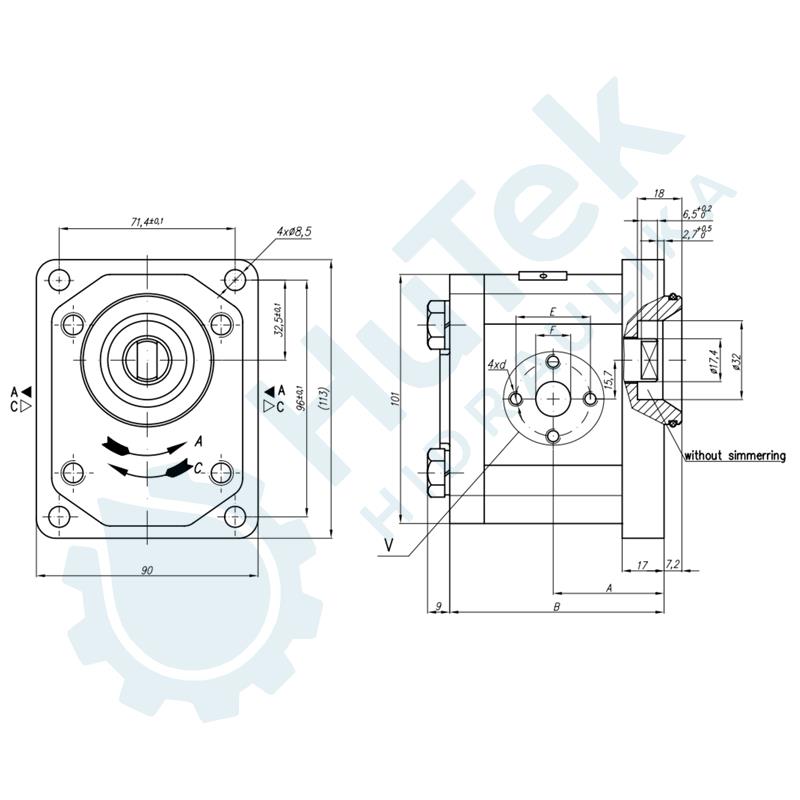 ZUPČASTA PUMPA GR.2 ZADNJA ZA SPAJANJE GR.3+GR.2